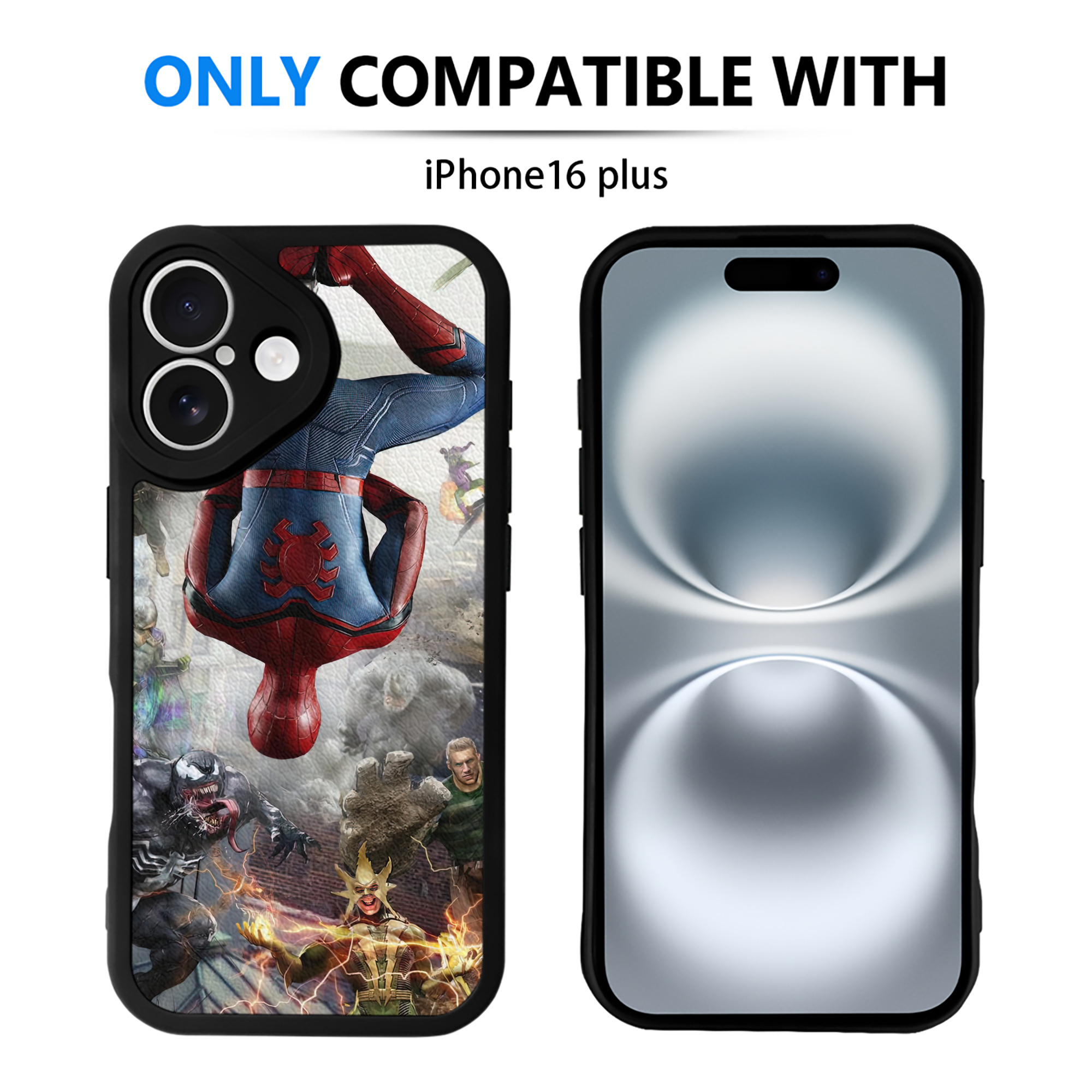 Spider Man スパイダーマン 【iPhone 16シリーズ対応】シリコンスマホケース（レザー調） 材質：シリコン